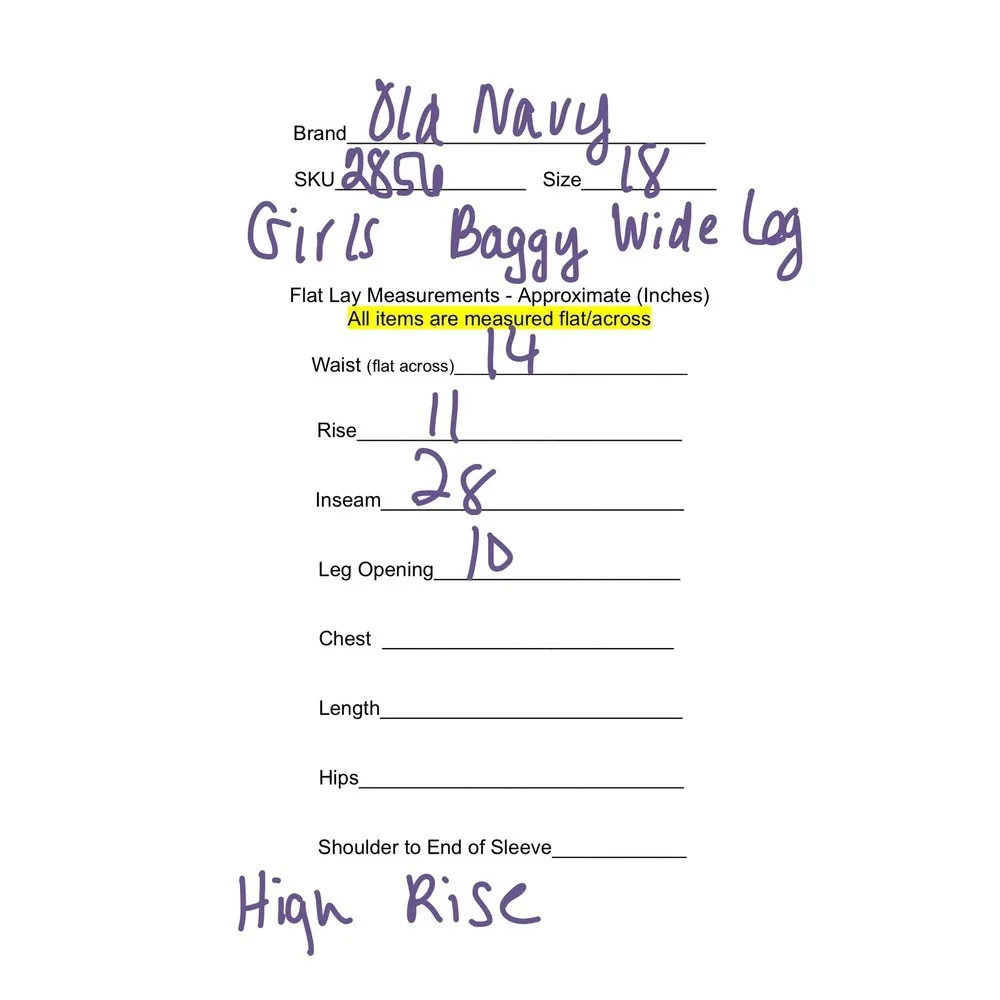 Old Navy Baggy Wide Leg Girls Size 18 Blue‎ High Rise Cargo Jeans